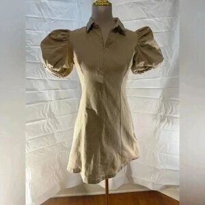 Hyacinth House Cream Ruffled  Polo Mini Dress